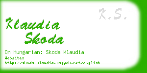 klaudia skoda business card